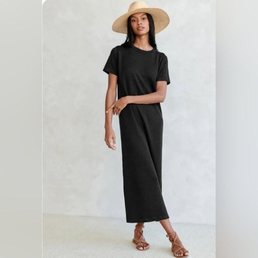 EUC Jenni Kayne Linen T-shirt Maxi Dress Size Medium Black